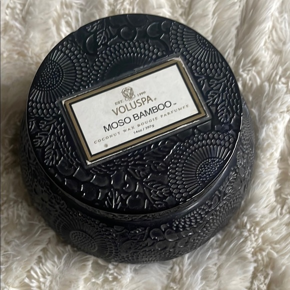 Voluspa Black Moso Bamboo Candle 14oz chawan bowl - Picture 1 of 3